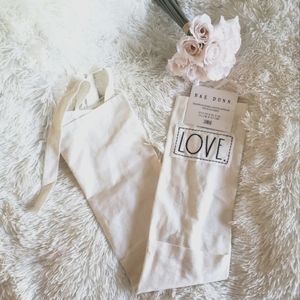 Brand New Rae Dunn Embroidered Patch Apron with Pocket